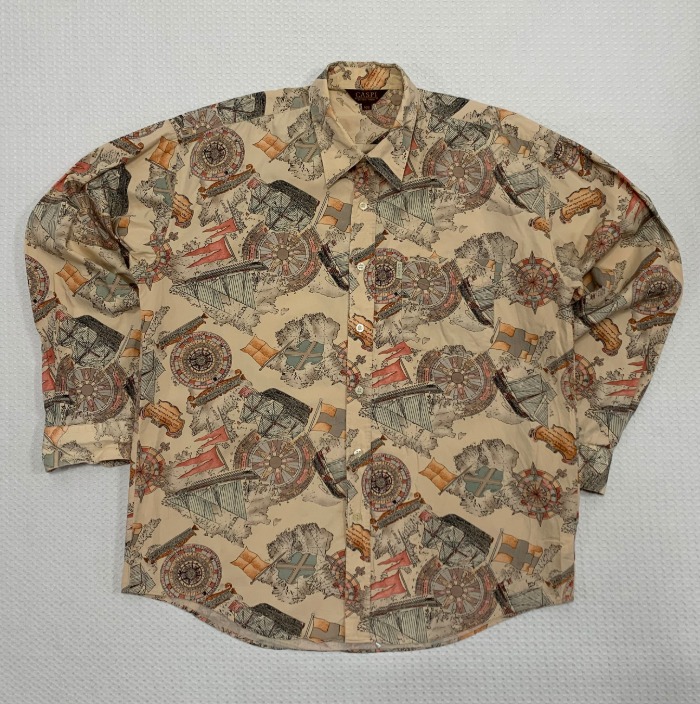 [XL]Caspi 아메카지 패턴 셔츠