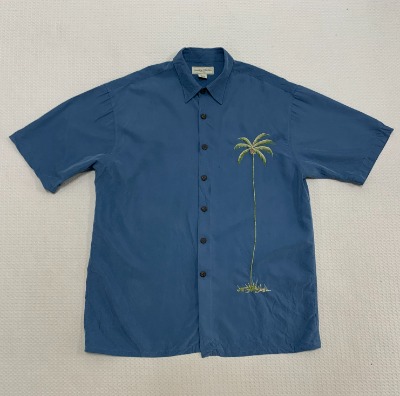 [XXL]파라다이스 자수 하와이안 셔츠